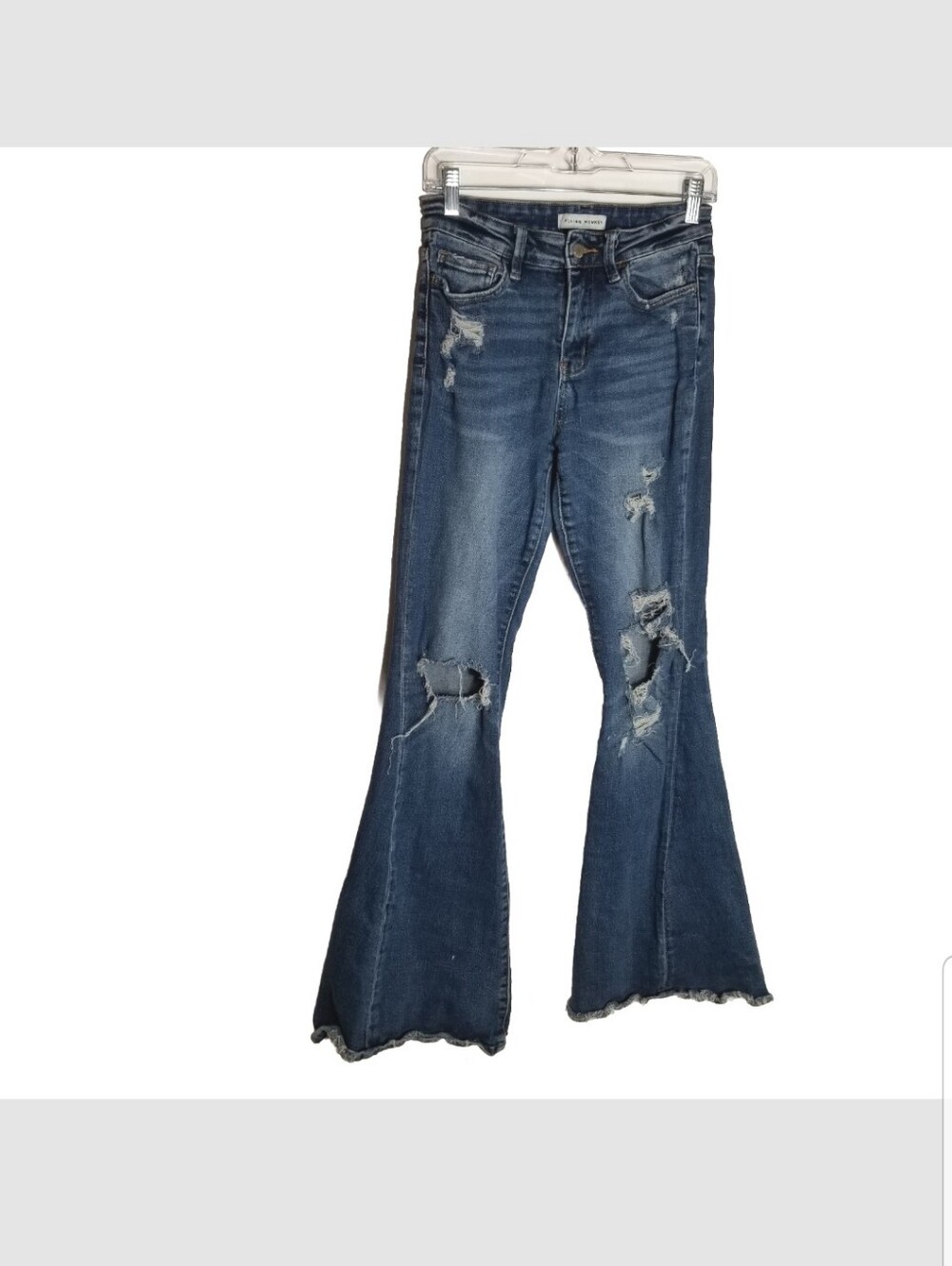 Flying Monkey Jeans Women's 26 Blue Denim Distressed Flare 5 Pocket 26x33